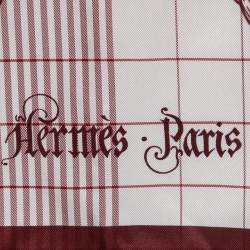 Pre Owned Hermes Bordeaux/Blanc Della Cavalleria Finesse Silk Scarf