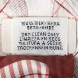 Pre Owned Hermes Bordeaux/Blanc Della Cavalleria Finesse Silk Scarf