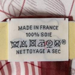 Pre Owned Hermes Bordeaux/Blanc Della Cavalleria Finesse Silk Scarf