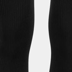 Pre Owned Hermes Black Silk Rib Knit Gaiters
