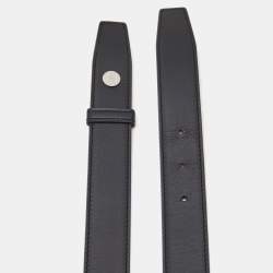 Pre Owned Hermes Black Leather Portland Belt Strap 85cm