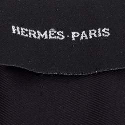 Hermès Black Sequin Embroidered Silk Twilly