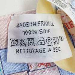 Hermes Pale Bleu/Rose Bolduc au Carré Silk Twilly