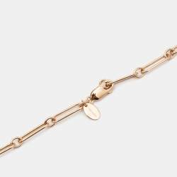 Hermes Kelly Enamel Rose Gold Plated Pendant Necklace