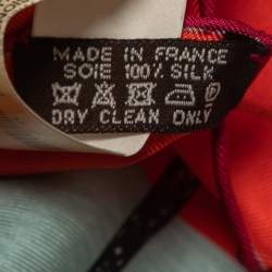 Pre Owned Hermes Red Les Confessions Printed Silk Square Scarf