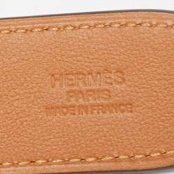 Pre Owned Hermès   Black Togo and Swift Leather Etriviere Belt 100CM