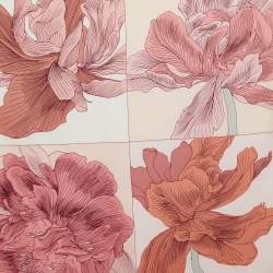 Hermès Pink Etude Pour Un Iris-Arc En Ciel Silk Square Scarf