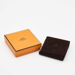 Pre Owned Hermes Clic Clac H Blue Enamel Gold Plated Bracelet