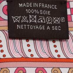 Hermès Red Harnais En Rosace Silk Twilly 
