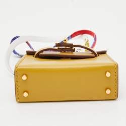 Hermes Cardamome Tadelakt Leather Mini Kelly Twilly Bag Charm 