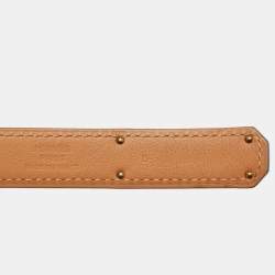 Pre Owned Hermes Noir Epsom Leather Gold Tone Finish Kelly 18 Belt Adjustable