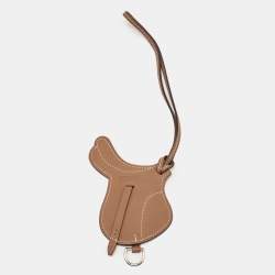 Hermes Alezan Swift Leather Paddock Selle Horse Saddle Bag Charm