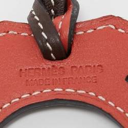 Hermes Marron Fonce/Brique Swift Leather Paddock Fer a Cheval Bag Charm