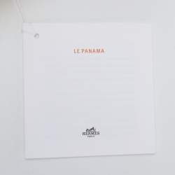 Hermes Beige Panama Chevron Trim Straw Elettra Hat Size 56