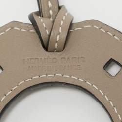 Hermès Gris Asphalt Swift Leather Paddock Fer a Cheval Bag Charm