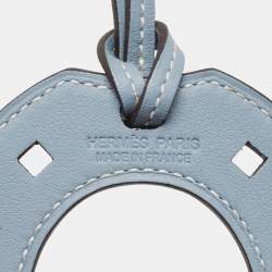 Hermès Bleu Lin Swift Leather Paddock Fer a Cheval Bag Charm