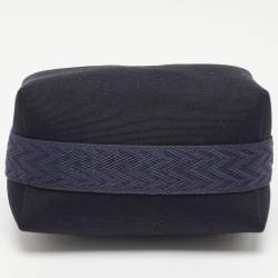 Hermes Bleu Nuit Canvas Small Bride-A-Brac Pouch