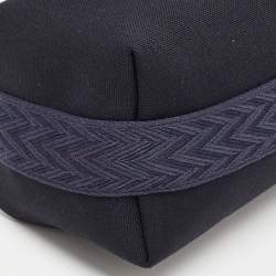 Hermes Bleu Nuit Canvas Small Bride-A-Brac Pouch