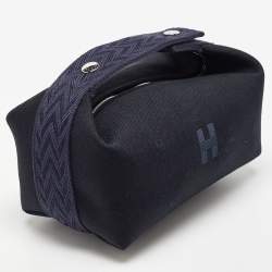 Hermes Bleu Nuit Canvas Small Bride-A-Brac Pouch