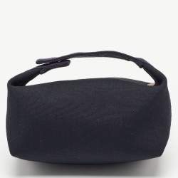 Hermes Bleu Nuit Canvas Small Bride-A-Brac Pouch