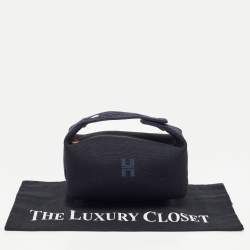 Hermes Bleu Nuit Canvas Small Bride-A-Brac Pouch