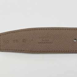 Pre Owned Hermès Etain/Bambou Epsom and Swift Leather Reversible Belt Strap Size 95CM
