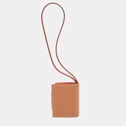 Pre Owned Hermes Gold/Capucine Togo and Swift Leather Nano Ulysse Charm