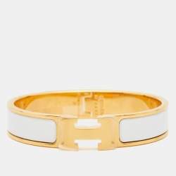 Hermès Clic H Enamel Gold Plated Bracelet