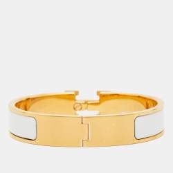 Hermès Clic H Enamel Gold Plated Bracelet