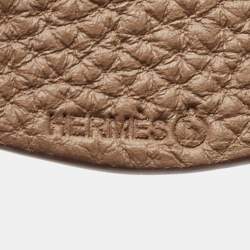 Pre Owned Hermès Rose Confetti/Etain Epsom and Togo Leather Petit H Hermy Horse Bag Charm