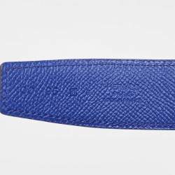 Hermes Rouge H//Blue Electric Swift and Epsom Leather Reversible Belt Strap 95 CM