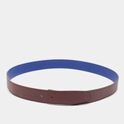 Hermes Rouge H//Blue Electric Swift and Epsom Leather Reversible Belt Strap 95 CM