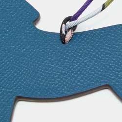 Pre Owned Hermès Colvert/Anemone Epsom and Togo Leather Petit H Hermy Horse Bag Charm