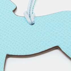 Pre Owned Hermès Bleu du Nord/Rouge de Coeur Epsom and Togo Leather Petit H Hermy Horse Bag Charm