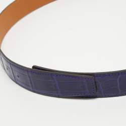 Pre Owned Hermes Iris Crocodile Porosus Belt Strap 90 CM