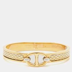 Hermes Mini Clic Clac Chain D'Ancre Enamel Gold Plated Bracelet
