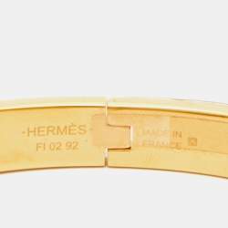 Hermes Mini Clic Clac Chain D'Ancre Enamel Gold Plated Bracelet