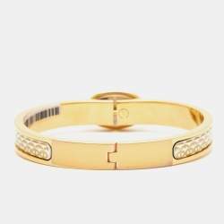 Hermes Mini Clic Clac Chain D'Ancre Enamel Gold Plated Bracelet