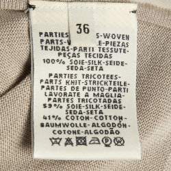Pre Owned Hermes Beige 'BRIDES de GALA' print Silk and Knit Short Dress S