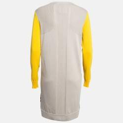 Pre Owned Hermes Beige 'BRIDES de GALA' print Silk and Knit Short Dress S