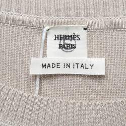 Pre Owned Hermes Beige 'BRIDES de GALA' print Silk and Knit Short Dress S