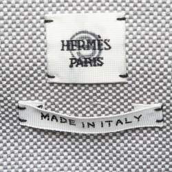 Hermès Grey Printed Canvas Robe Sans Manche Dress M