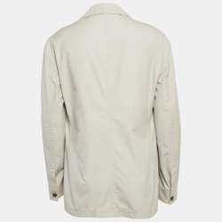 Hermes Tan Khaki Poplin Button-Up Jacket M