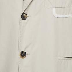 Hermes Tan Khaki Poplin Button-Up Jacket M