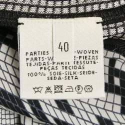 Hermes Black Printed Silk and Silk Knit Mosaique du Faubourg Top M