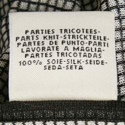 Hermes Black Printed Silk and Silk Knit Mosaique du Faubourg Top M