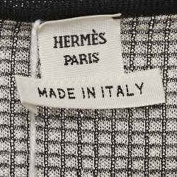 Hermes Black Printed Silk and Silk Knit Mosaique du Faubourg Top M