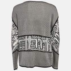 Hermes Black Printed Silk and Silk Knit Mosaique du Faubourg Top M