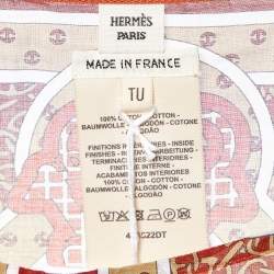 Pre Owned Hermes Brown Mors et Gourmettes Cotton Beach Kaftan Dress One Size