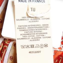 Pre Owned Hermes Brown Mors et Gourmettes Cotton Beach Kaftan Dress One Size